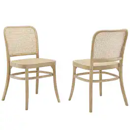 Winona Wood Dining Side Chair Set of 2 by Modway - Gray