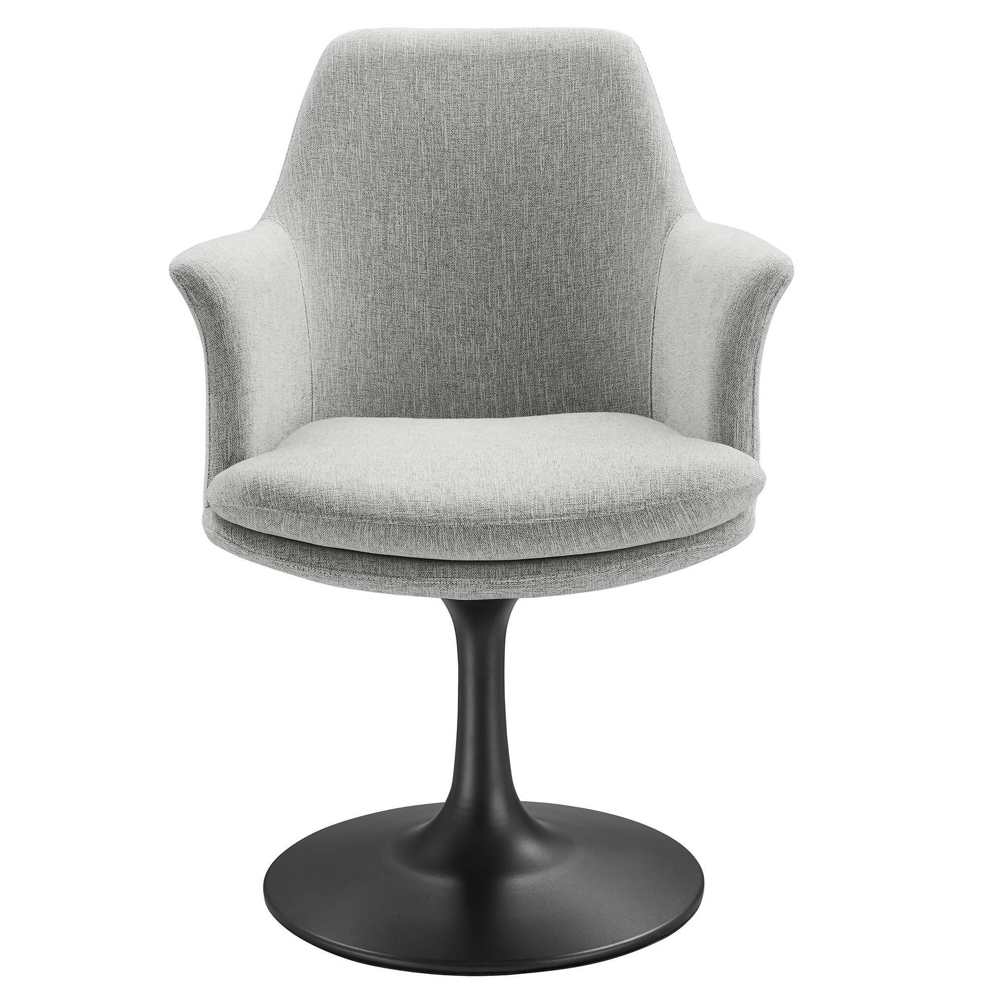 Alt View 5. Modway - Lippa Swivel Dining Armchair - Black Light Gray.