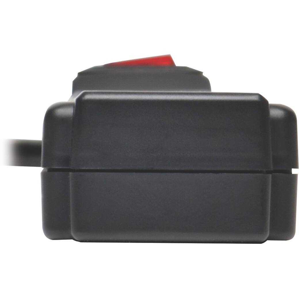 Alt View 6. Tripp Lite - Eaton Tripp Lite Series Protect It! 6-Outlet Surge Protector, 6 ft. (1.83 m) Cord, 990 Joules, 2 x USB Charging ports - Black.