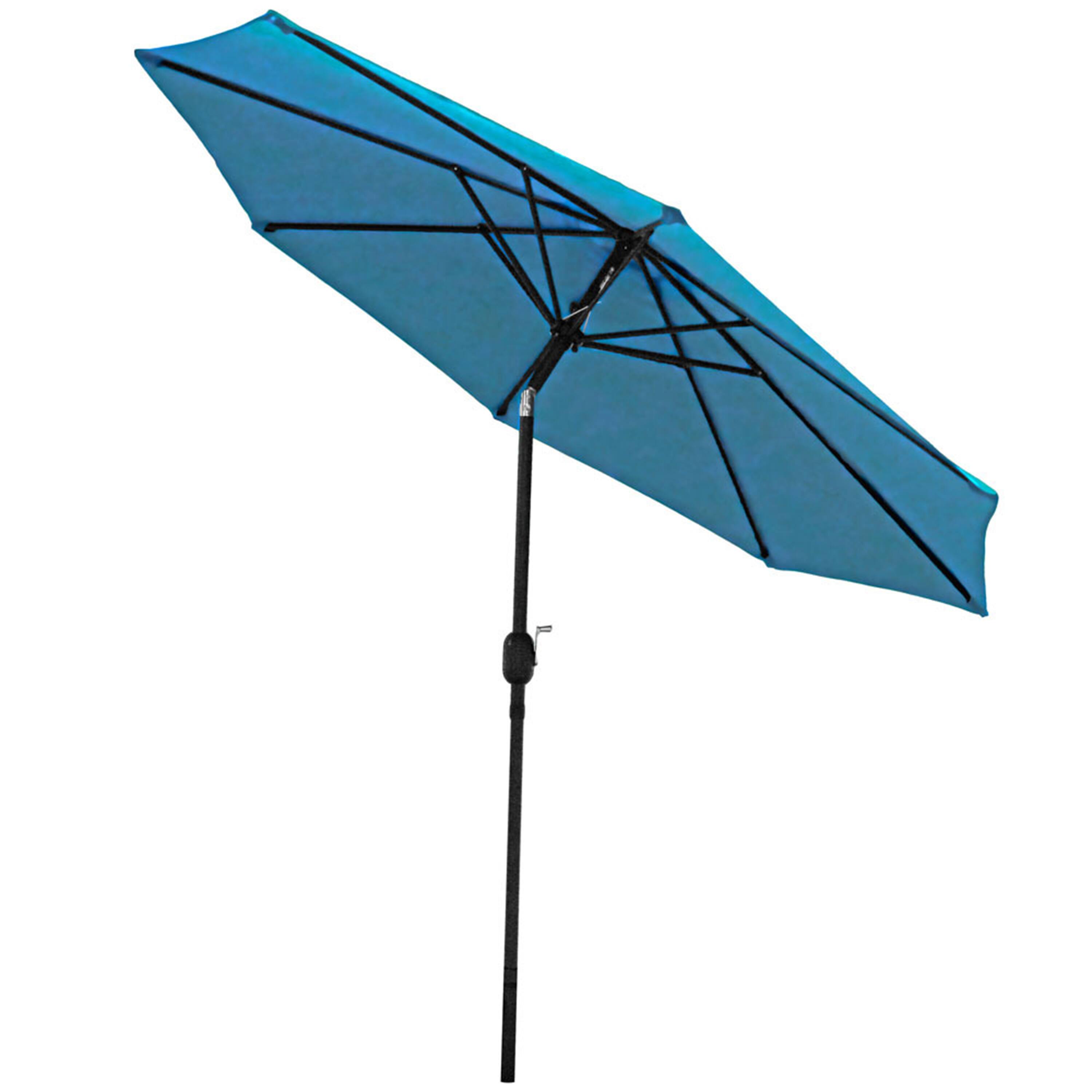 Alt View 10. Sunnydaze - 9 ft Aluminum Patio Umbrella with Tilt and Crank - Turquoise.