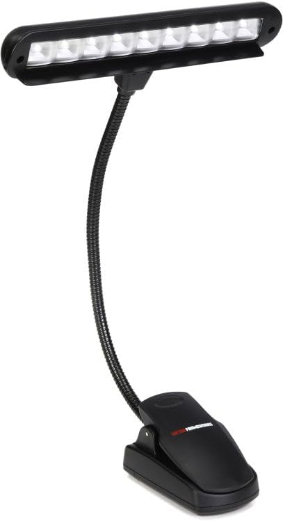 Angle. Gator Frameworks - Clip-on LED Music Stand Lamp with Adjustable Gooseneck and Dual Power Options.