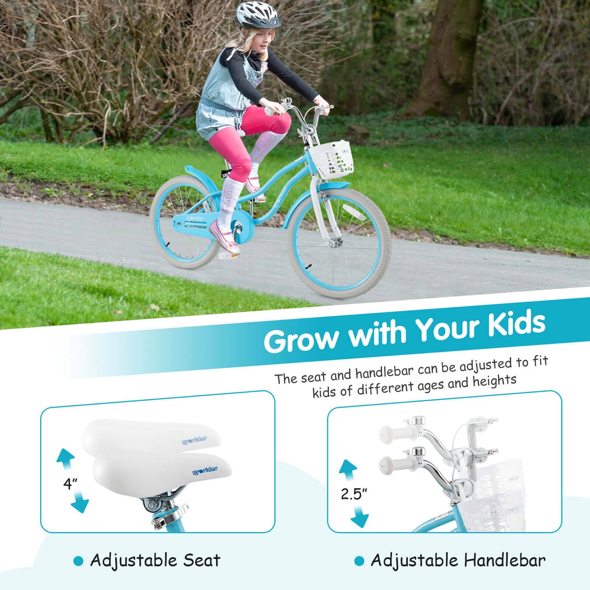 Grow with Your Kids

The seat and handlebar can be adjusted to fit kids of different ages and heights

- Adjustable Seat
  - 4"

- Adjustable Handlebar
  - 2.5"
