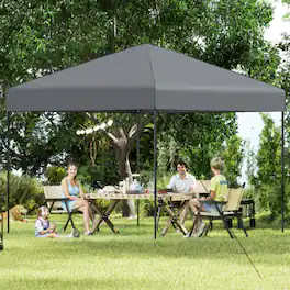 Mondawe - 10 x 10 FT Pop-Up Canopy Tent with Carry Bag and 8 Stakes - Gray