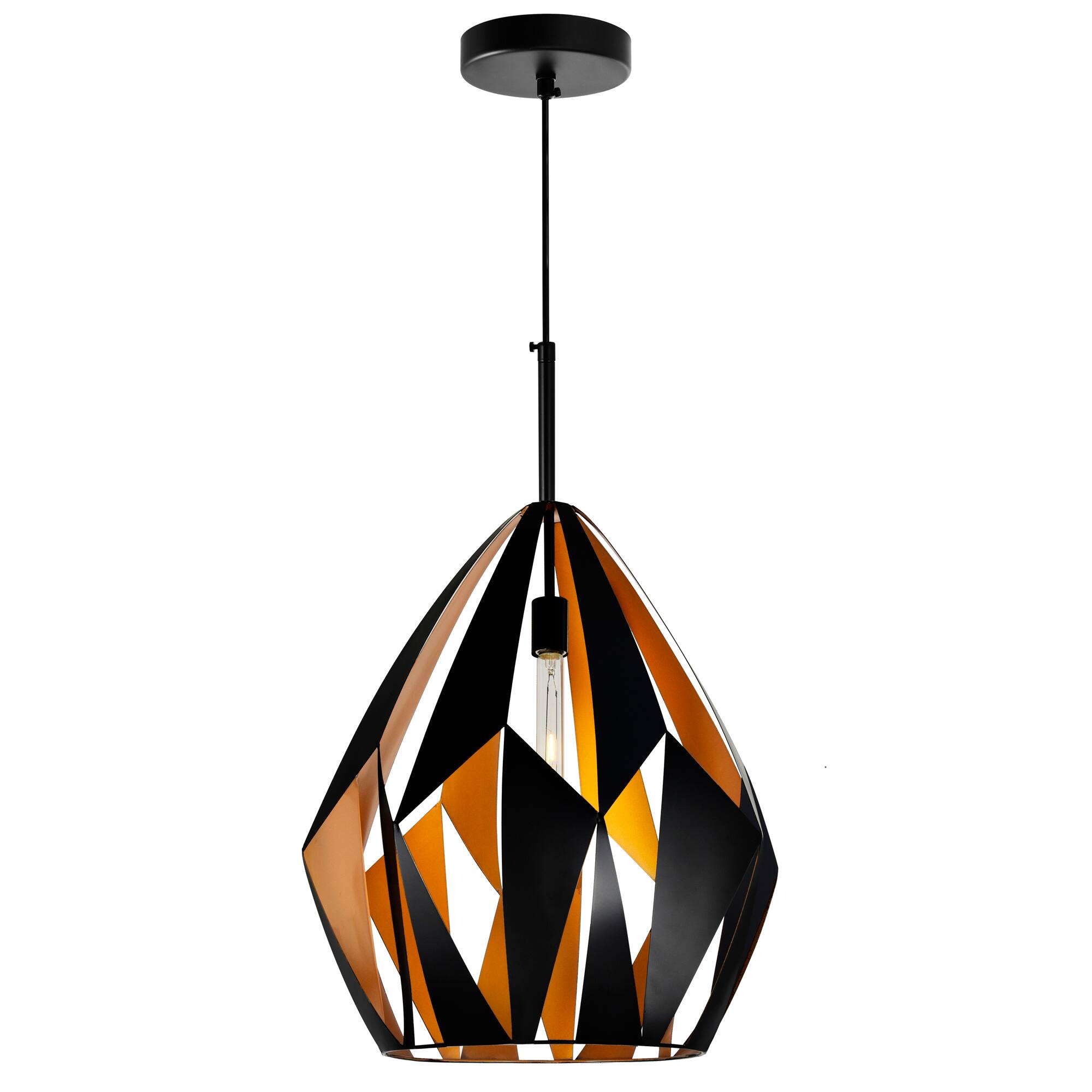 CWI Lighting - Oxide 1 Light Down Pendant With Black+Copper Finish - Black & Copper