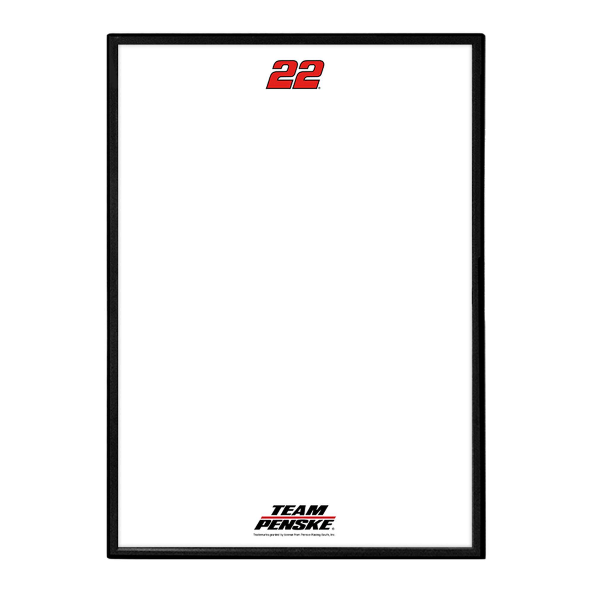Joey Logano 19" x 27" Framed Dry Erase Board