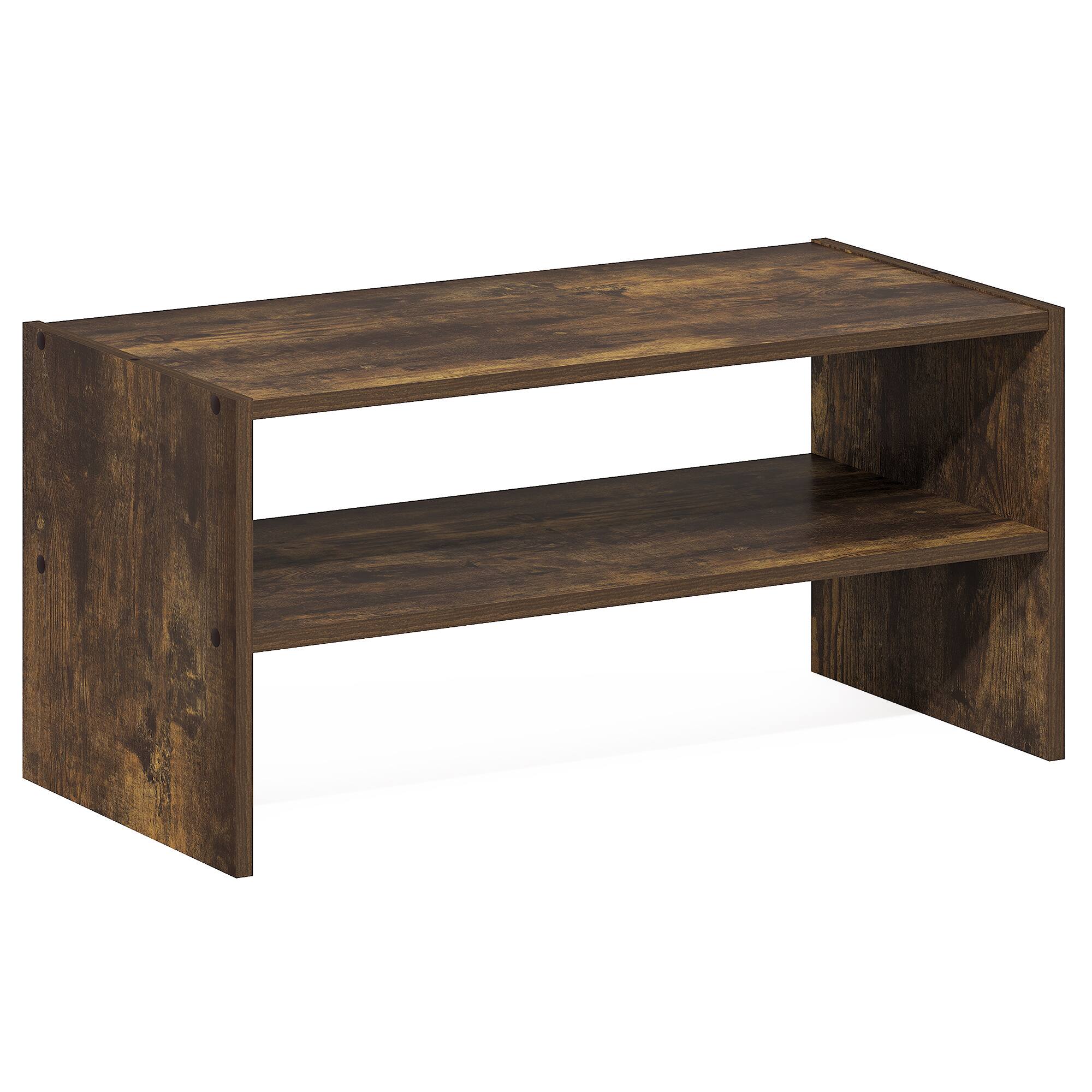 Alt View 4. Furinno - FANO 24-Inch Width Shoe Organizer, Shoe Rack, Stackable Shoe Storage, for Closet Entryway, Office, Garage - Amber Pine.