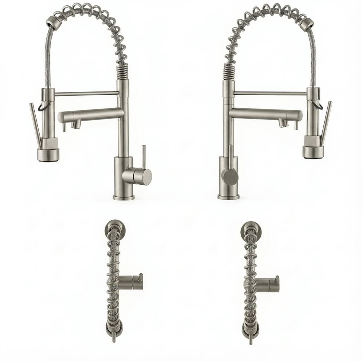 Alt View 8. Ropilly - Ropilly Pull Down Kitchen Faucet, Touch On Single Handle, Brushed Nickel Spring Neck Single Hole Faucet - Brushed Nickel.