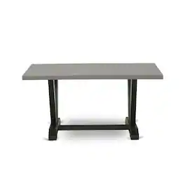 East West Furniture - ast West Furniture V-Style Modern Kitchen Rectangle Dining Table Top with Stylish Legs - Brown