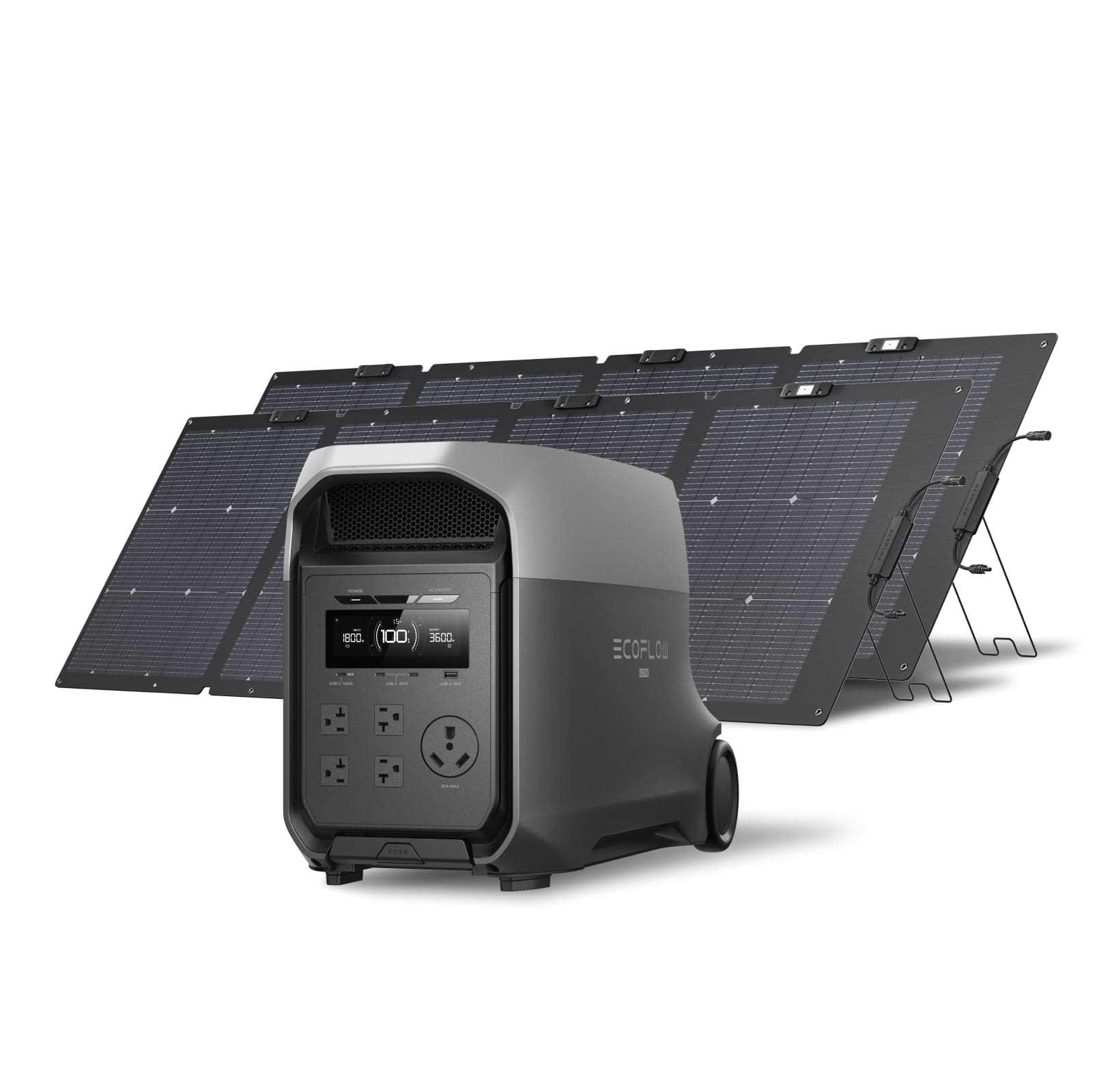 Bundle - EcoFlow - DELTA 3 Ultra Portable Power Station with 2*220W Solar Panel,3600W AC Output,Solar Generator for Home Use,Emergency - Light Gray