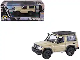 2023 Toyota Land Cruiser 71 Sandy Taupe "70th Anniversary" with Roofrack 1/64 Diecast Model Car by Paragon Models
