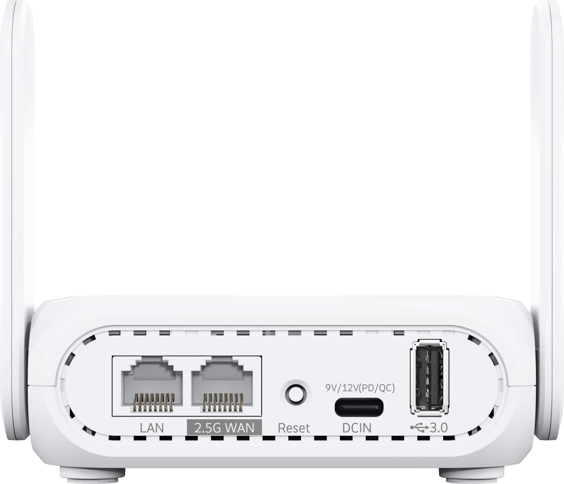 9V/12V (PD/QC)
LAN
2.5G WAN
Reset
DCIN
USB 3.0