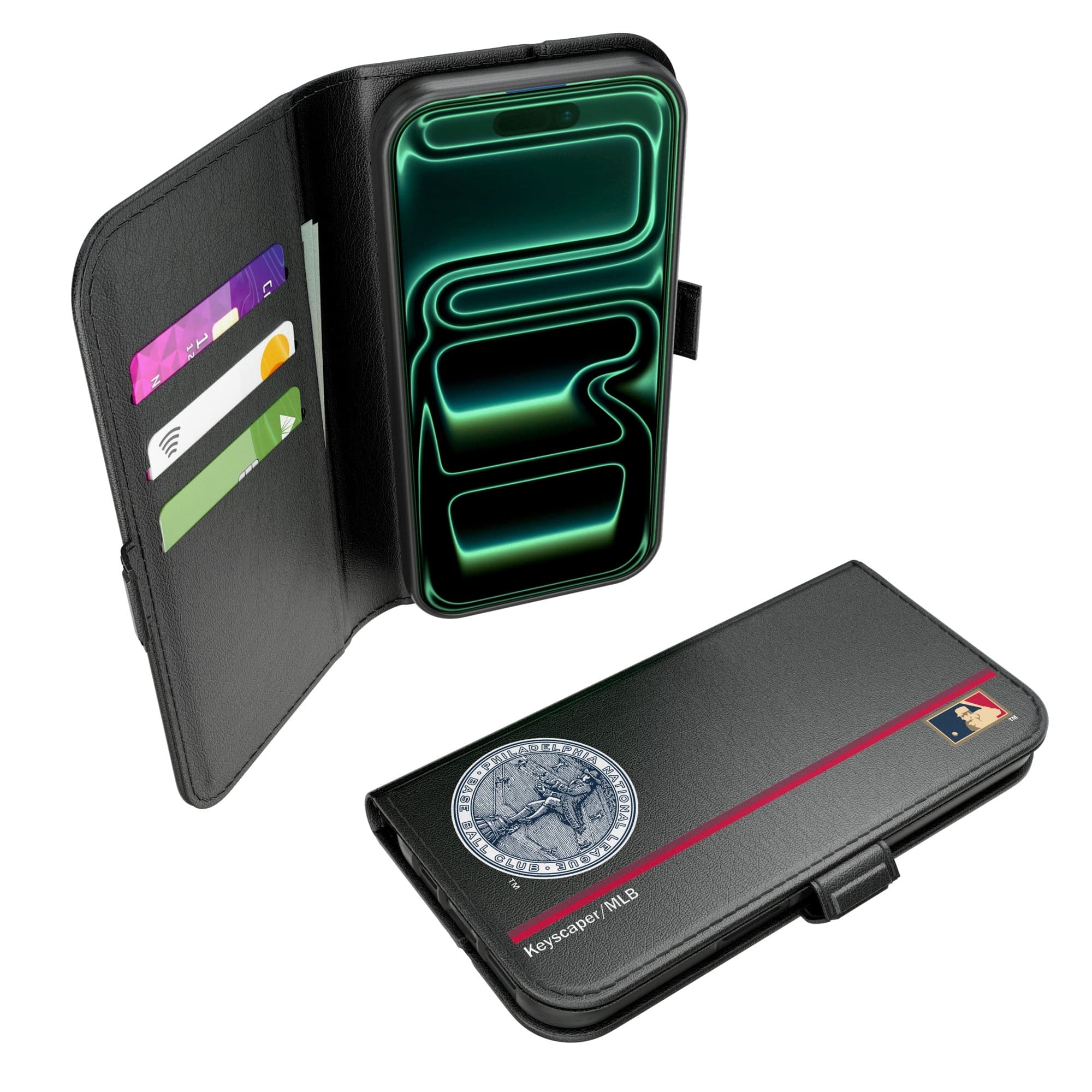 Keyscaper - MLB - Philadelphia Phillies - iPhone Folio 2.0 Case - 17 - Black price history on PriceWatchPro