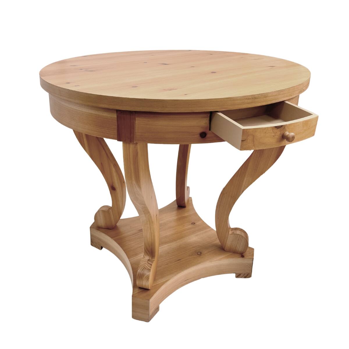 Loheer Farmhouse Round Dining Table, Small Table for Two Natural Wood ...
