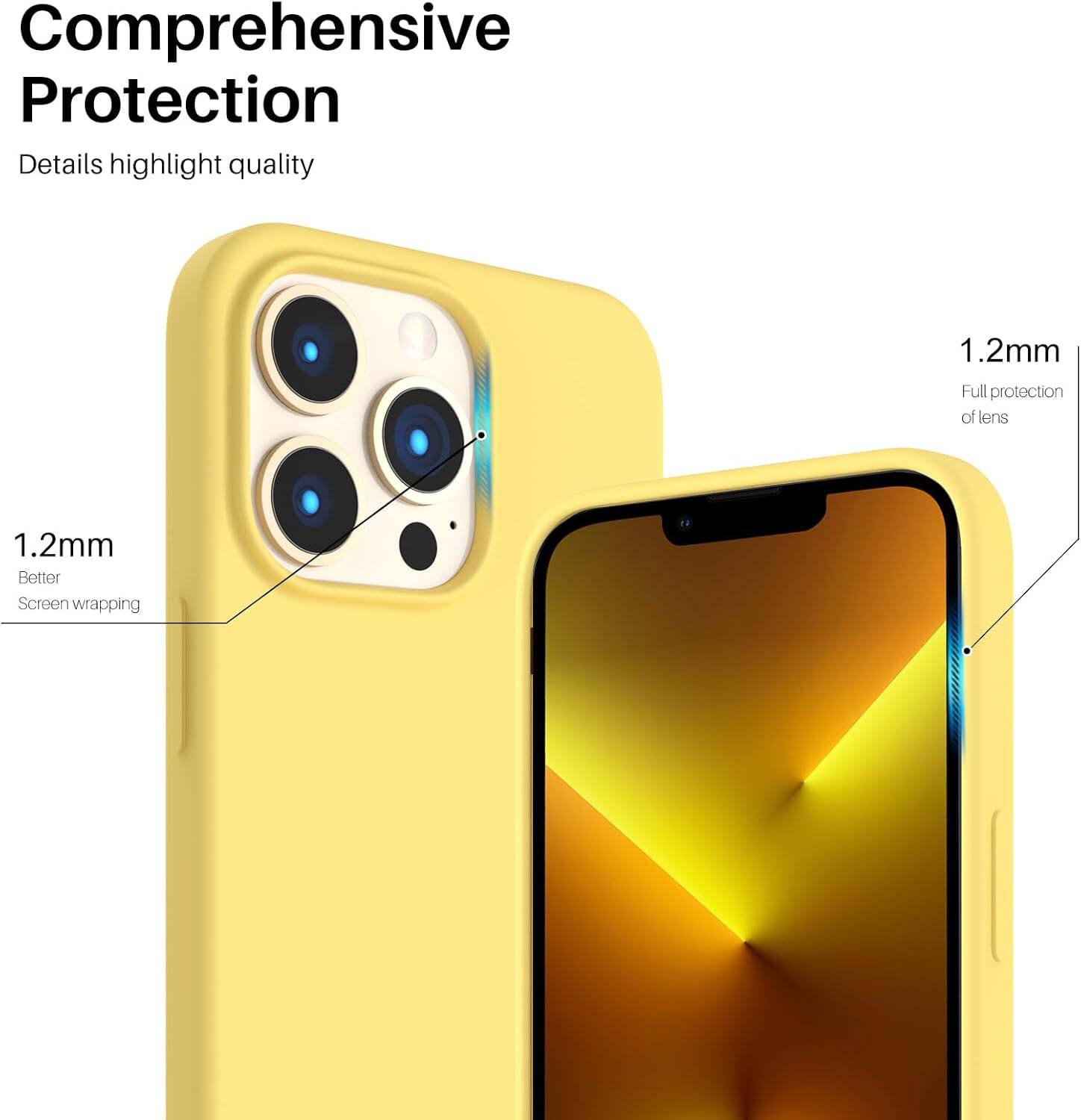 Comprehensive Protection Details highlight quality 1.2mm Full protection of lens 1.2mm Better Screen wrapping