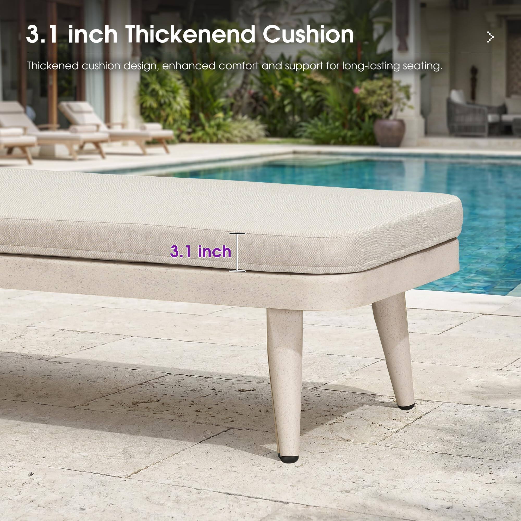 3.1 inch Thickened Cushion  
Thickened cushion design, enhanced comfort and support for long-lasting seating.