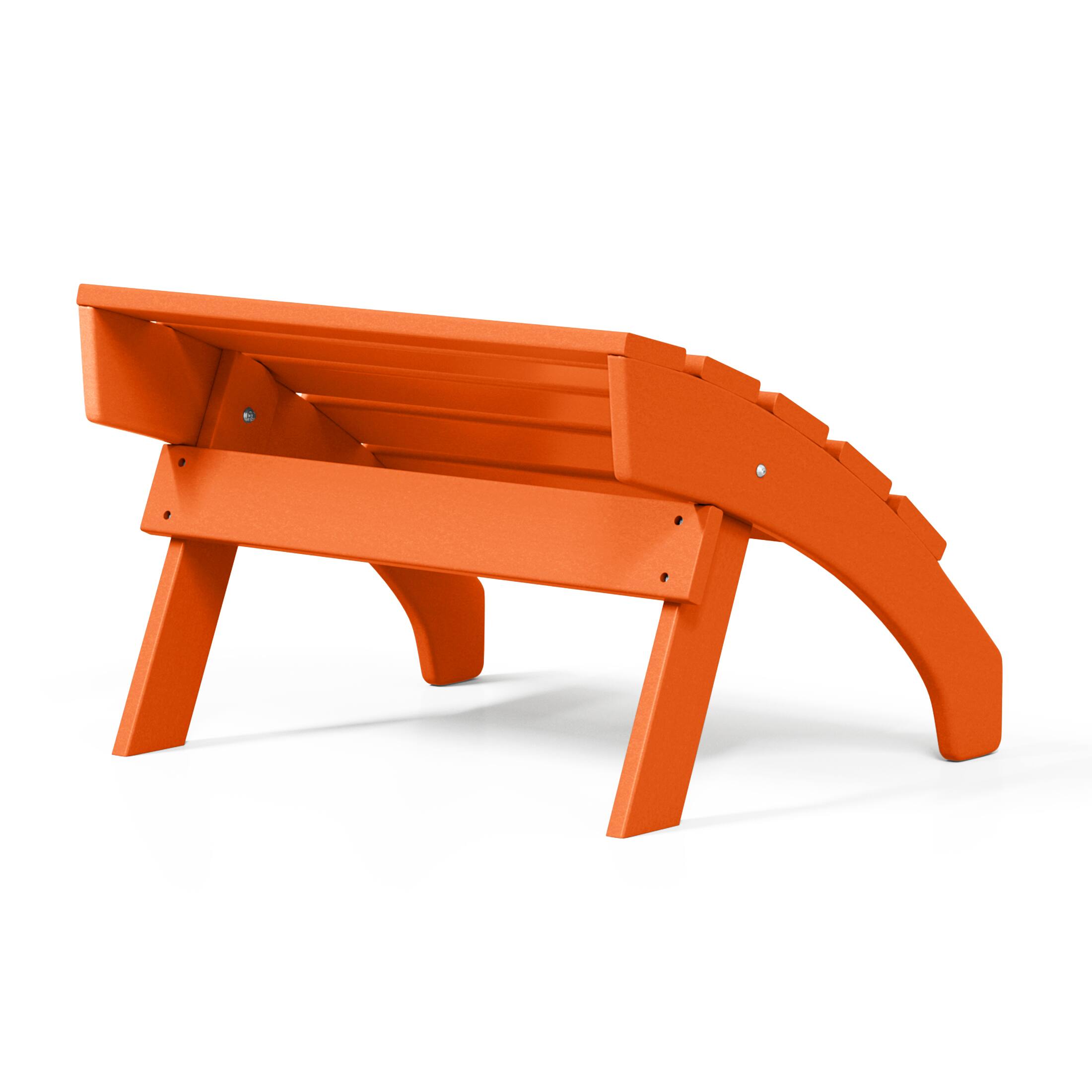 Alt View 1. WestinTrends - WestinTrends Dylan Outdoor Patio HDPE Adirondack Ottoman Footrest - Orange.