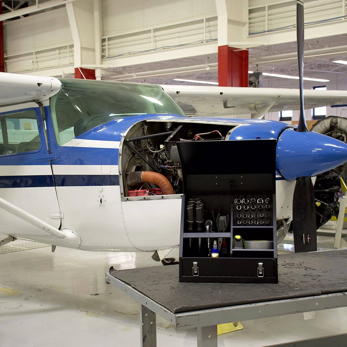 Alt View 6. Fabibe - Hand Held Shopbox Black (sb150b) - Triangle lid design locks tools in place when closedSteel socket tines and a tool ... - Default.