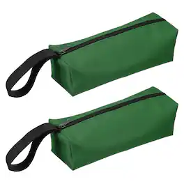 Unique Bargains - 2pcs Canvas Tool Pouch, 9.8x3.3x2.8" Multi Purpose Zipper Bag, Waterproof for Screwdrivers Pliers - Army Green