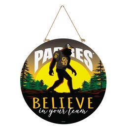 Evergreen Enterprises - San Diego Padres 18" Bigfoot "Believe in Yourself" Team Logo Wood Round Door Sign - Multicolor
