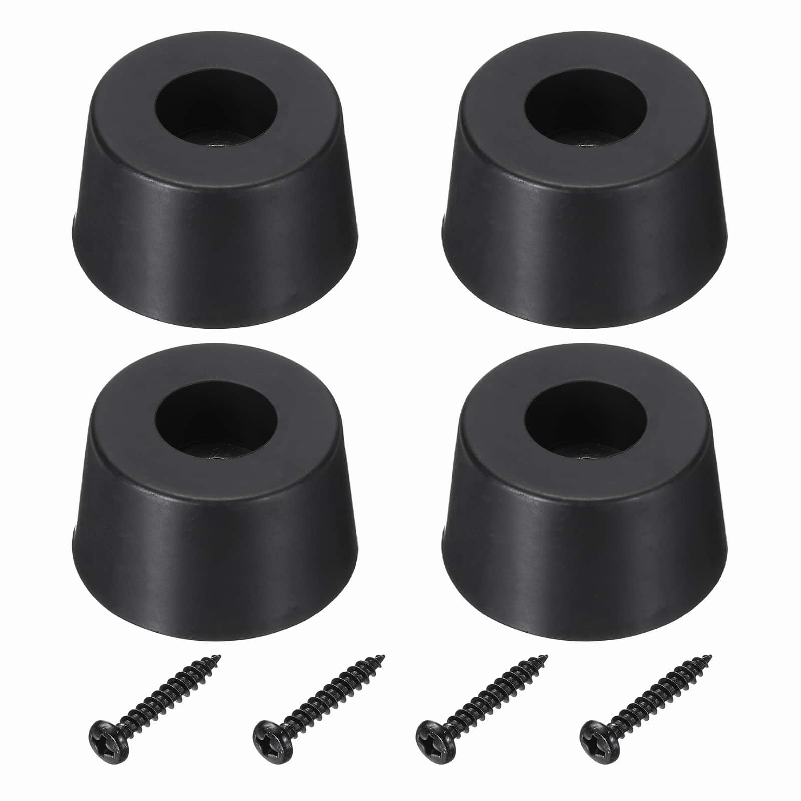 Unique Bargains - Rubber Speaker Isolation Feet, 1.3" Anti-Vibration Pad with Screws for Electronics Speaker Guitar 4pcs - Black