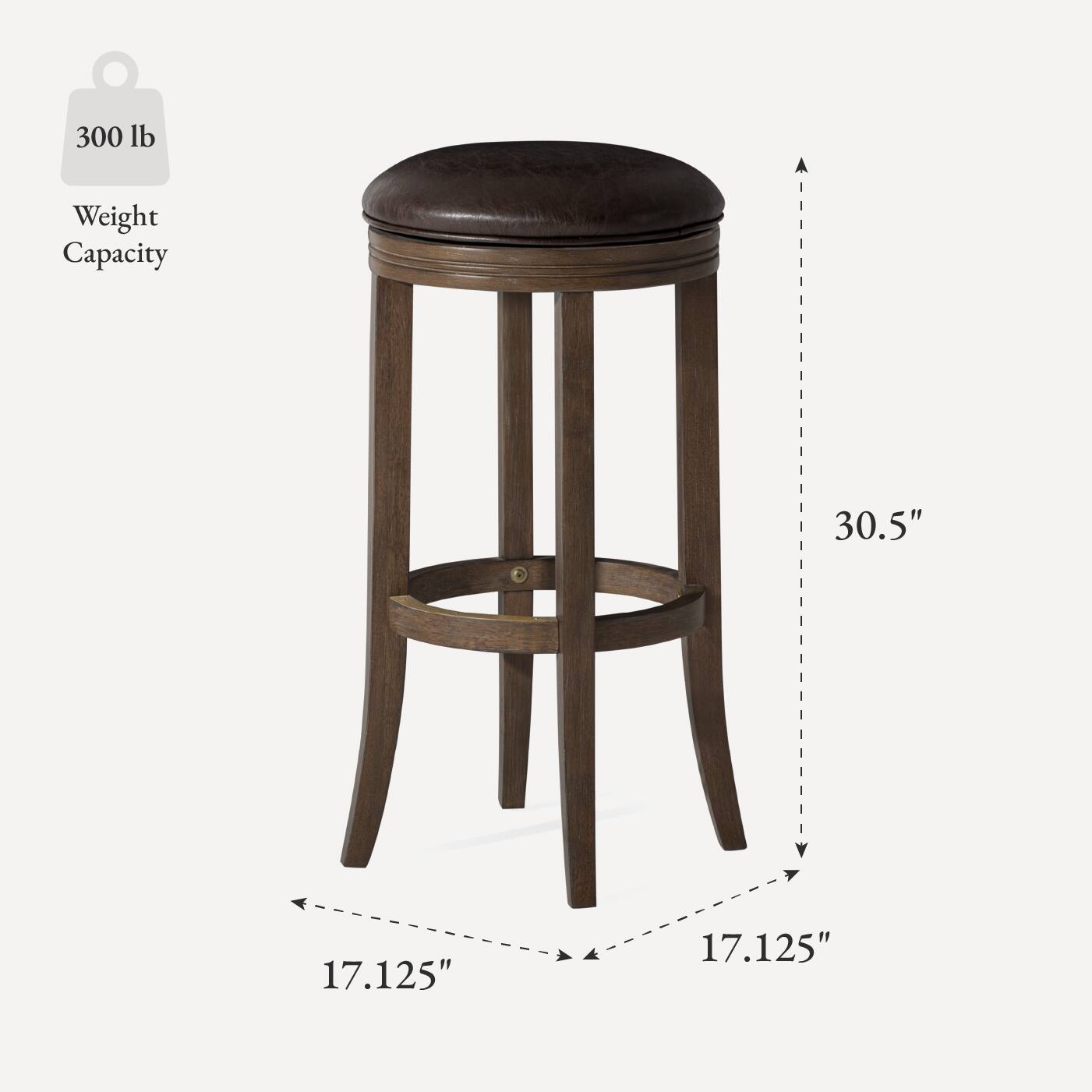 300 lb Weight Capacity, 30.5" Height, 17.125" Diameter