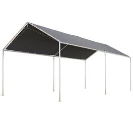 Outsunny - 10'x20' Carport Outdoor Heavy Duty Party Tent Galvanized Car Canopy with Included Anchor Kit - Gray