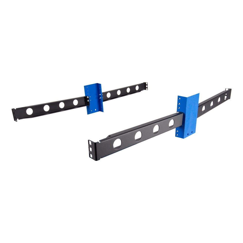 Front. RackSolutions - RackSolutions 1U Conversion Bracket 4-Pack (3in Uprights) - Transform 2Post Racks into 4Post Racks - Black.