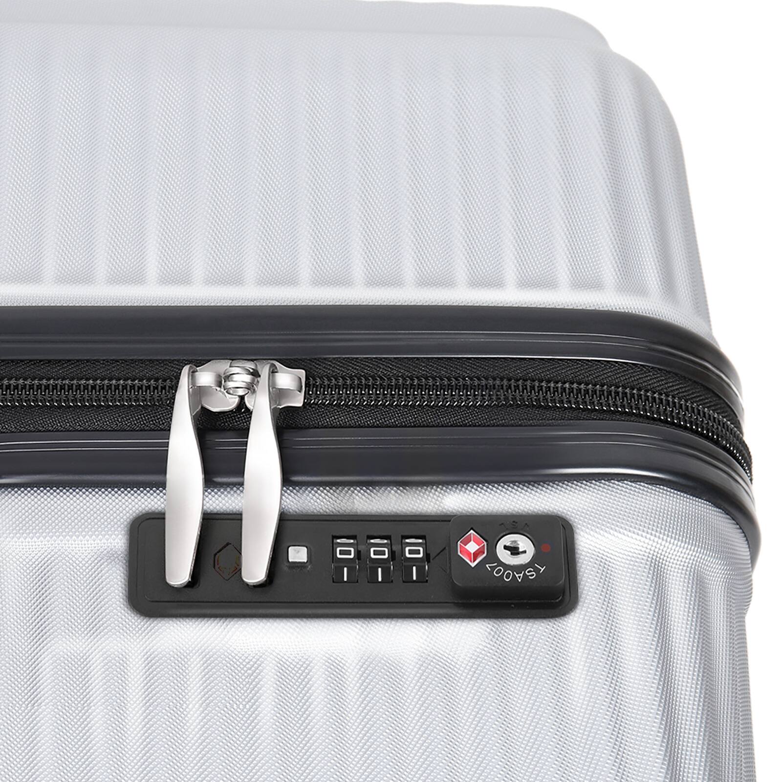 Alt View 2. Oumilen - ABS Travel Luggage Set: 20", 24", 28" TSA Lock Suitcases for Secure Journey - Black.