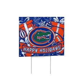 Evergreen Enterprises - Florida Gators 24" x 18" Happy Holidays Christmas Outdoor Staked Yard Sign - Multicolor