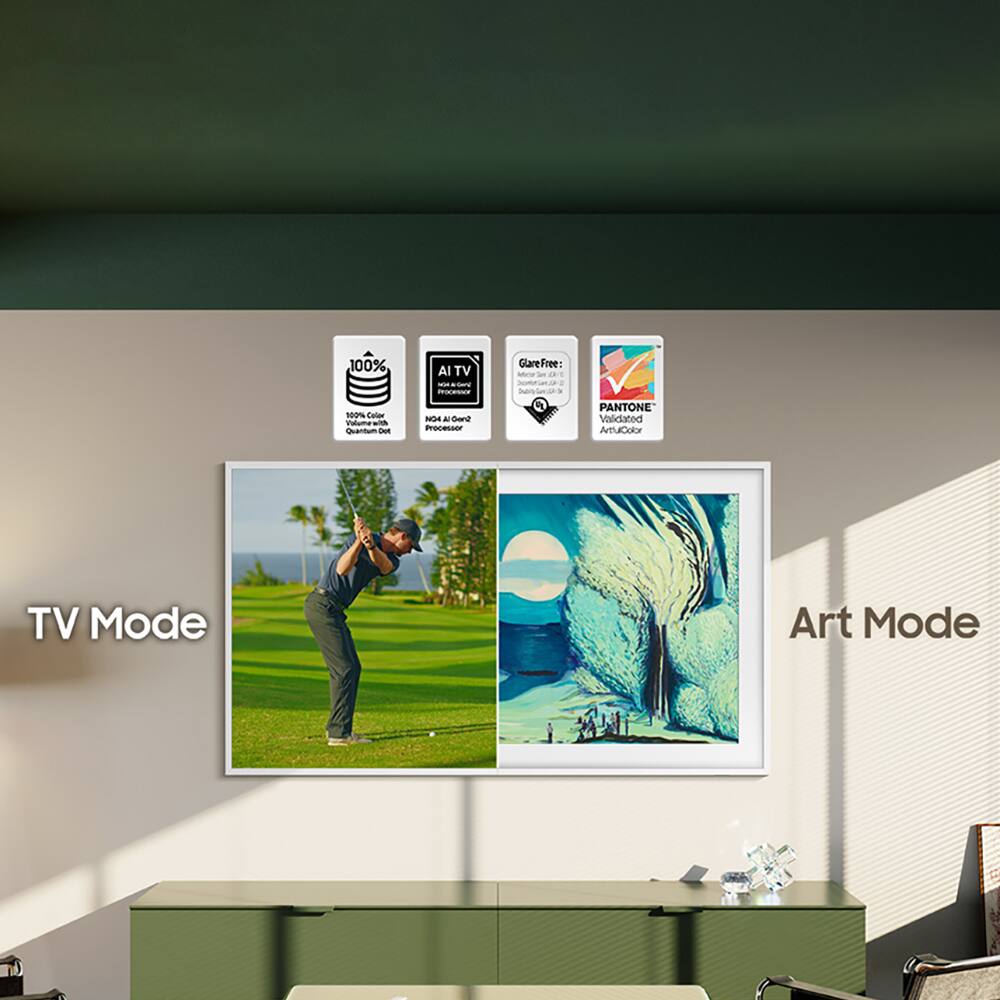 100% Color Accuracy with Quantum Dot  
AI TV Processor  
Glare-Free  
PANTONE Validated ArtuColor  
TV Mode  
Art Mode