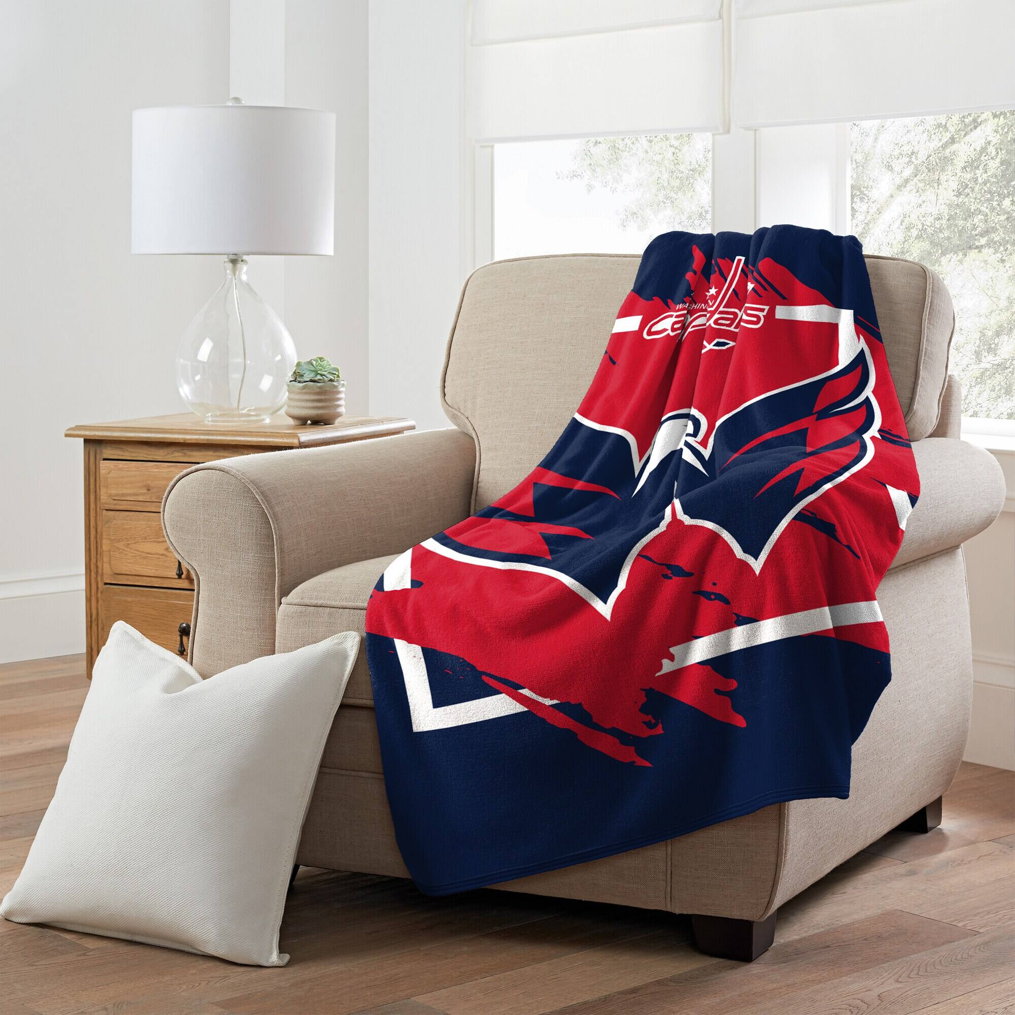 Alt View 2. Northwest - Washington Capitals 46" x 60" Dimensional Micro Raschel Plush Throw Blanket - Navy.