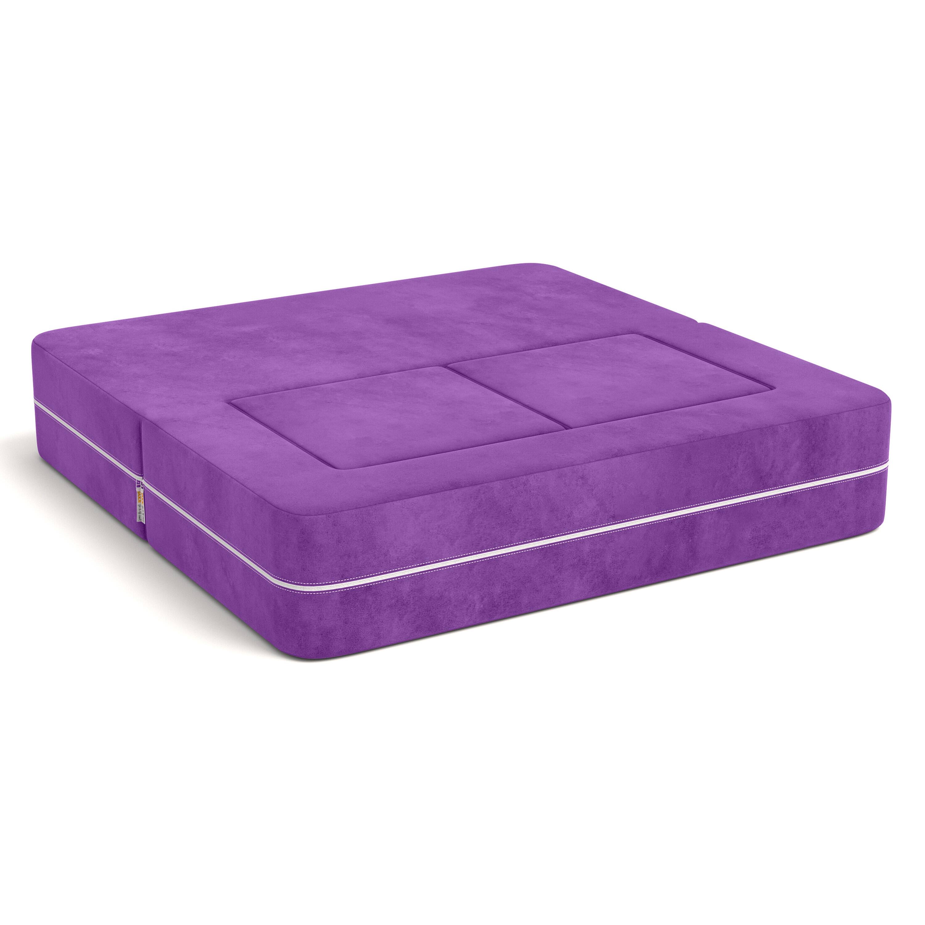 Angle. Jaxx - Jaxx Zipline Kids Modular Loveseat & Ottomans/Fold Out Lounger, Grape - Grape.