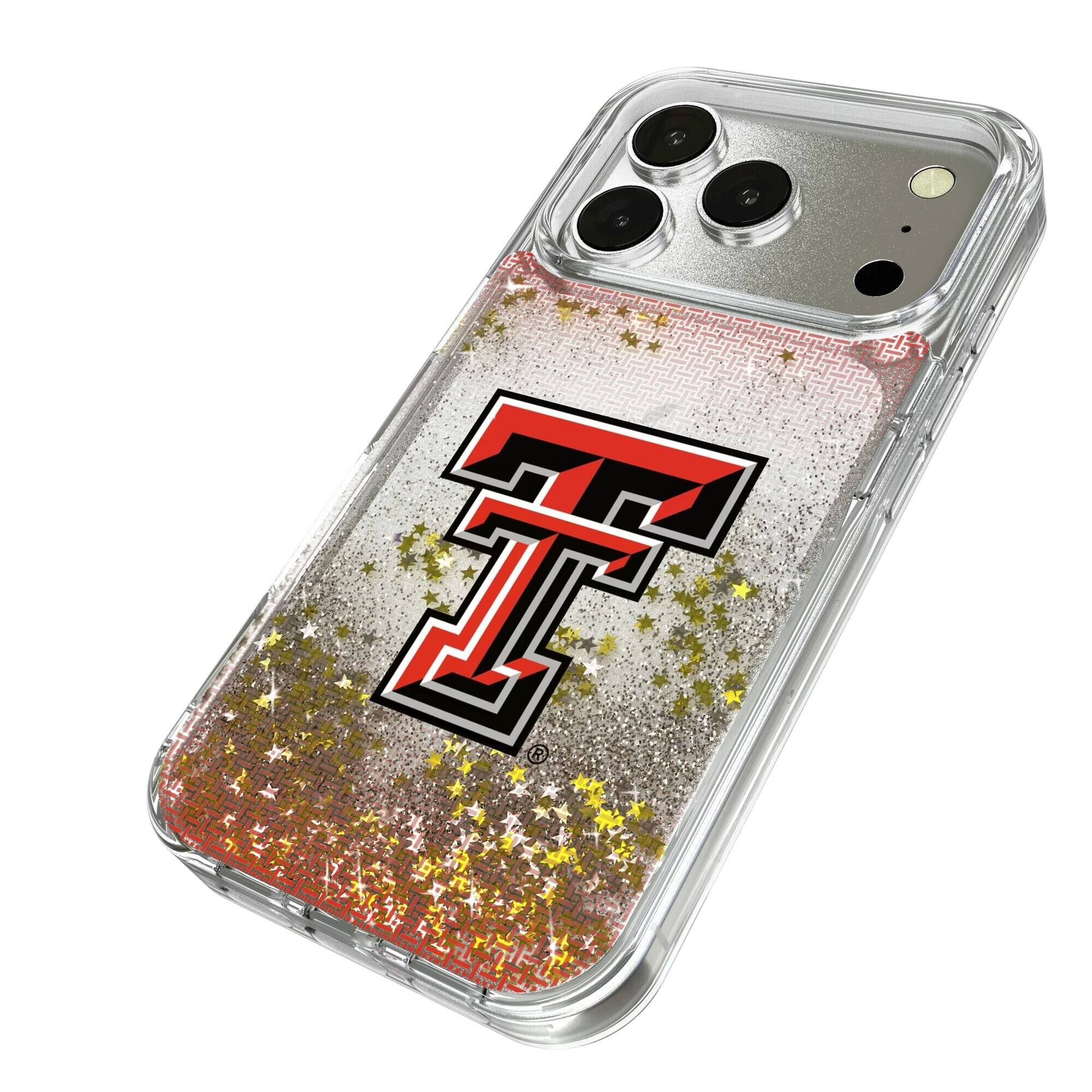 Alt View 1. Keyscaper - Texas Tech Red Raiders Linen Logo iPhone Glitter Case - 16 Pro Max - Multicolor.