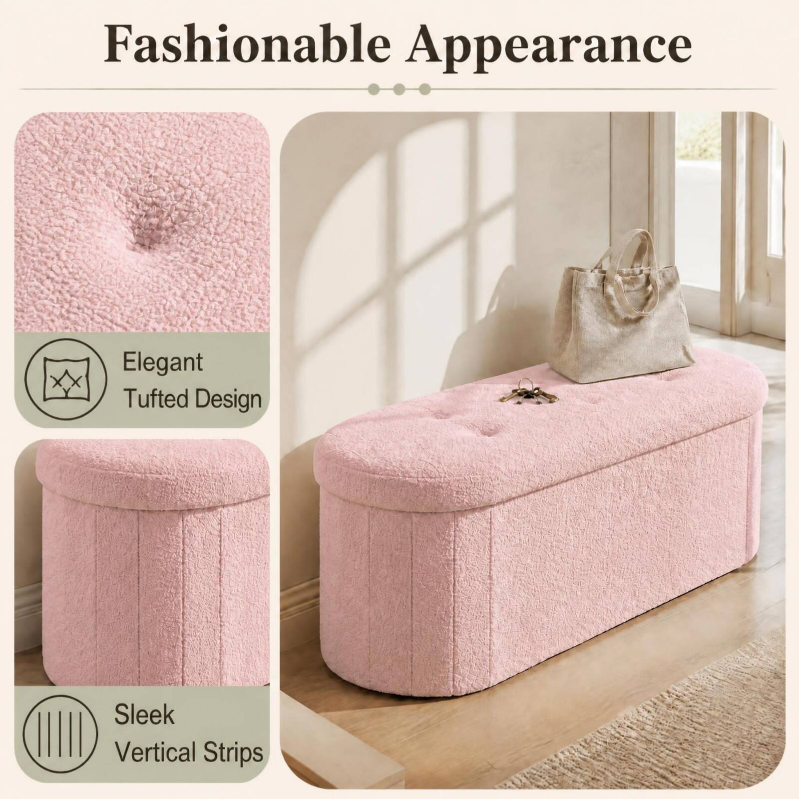 Fashionable Appearance

Elegant Tufted Design

Sleek Vertical Strips