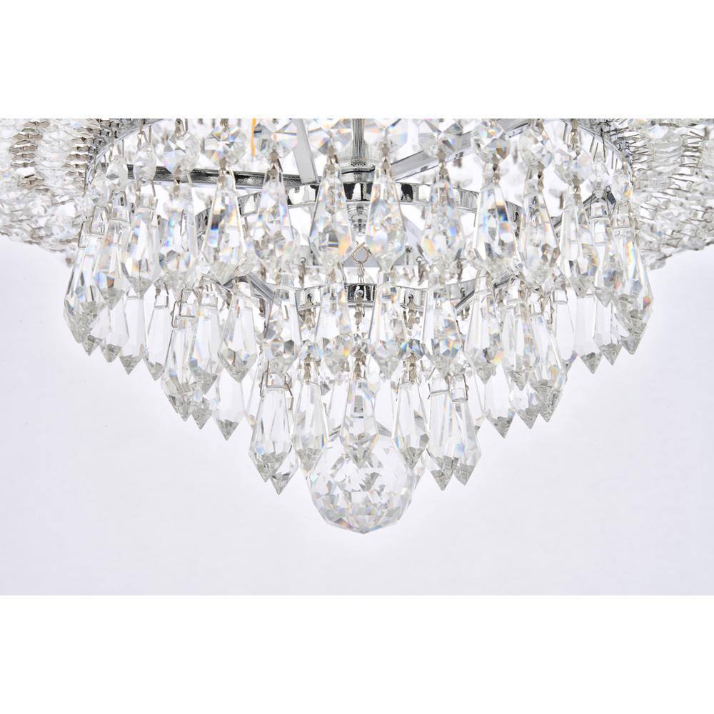 Alt View 3. Elegant Lighting - Century 9 light Chrome Flush Mount Clear Royal Cut Crystal - Chrome.