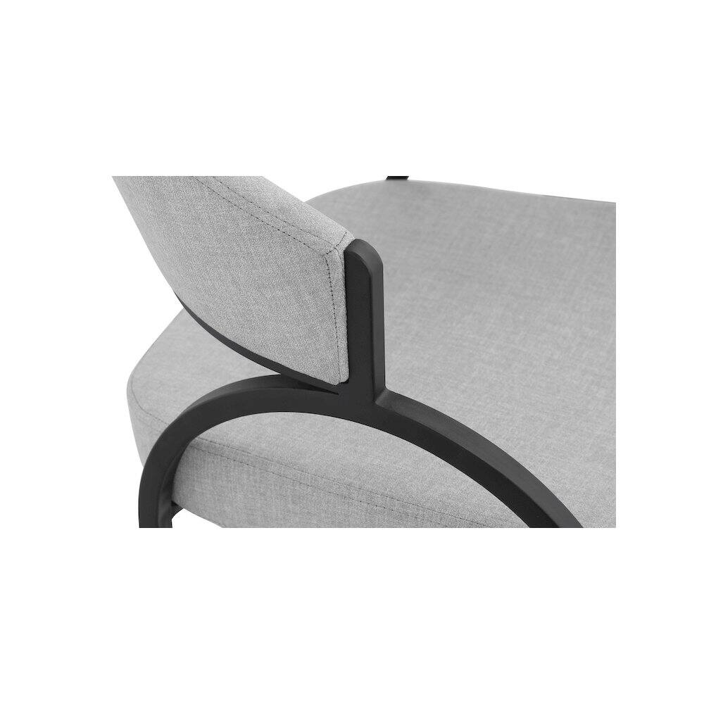 Alt View 3. Meridian Furniture - Privet Grey Linen Textured Fabric Dining Chair, Set of 2 - Grey.