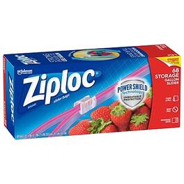 Ziploc - Slider Storage Bags, Gallon, 68/Carton (316489) - Clear