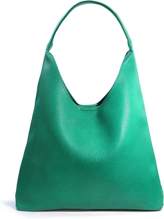 Vulpecula Spade - Hobo Bags for Women Soft Vegan Leather Shoulder Handbag Slouchy Tote Purses - Green