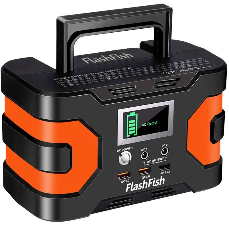 FlashFish SOLAR GENERATOR EA150 PORTABLE USB

CE

AC Output

DC POWER DC 1 DC 2

DC OUTPUT 12V

QC3.0 QC3.0

FlashFish