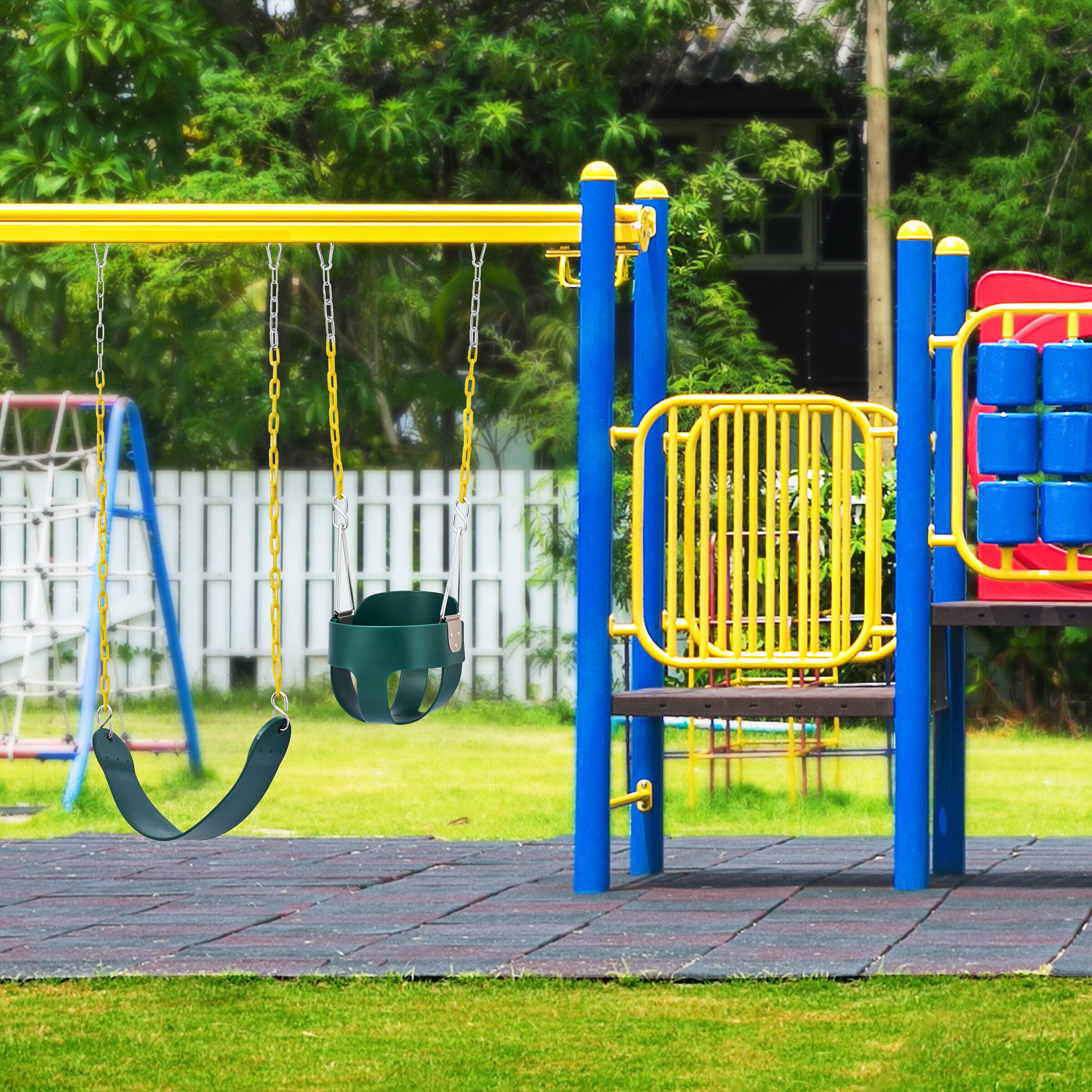 Alt View 1. Sorbus - Sorbus High Back Full Bucket Seat with Heavy Duty Seat Combo Pack – Toddler and Kids Seat for Swing Sets - Green.