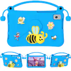 Front. Dteck - for Samsung Galaxy Tab A9 2023 & Tab A11 2025 (X133/X135) 8.7" Kids EVA Tablet Case,Shockproof Kickstand Cover + Handle - Blue.