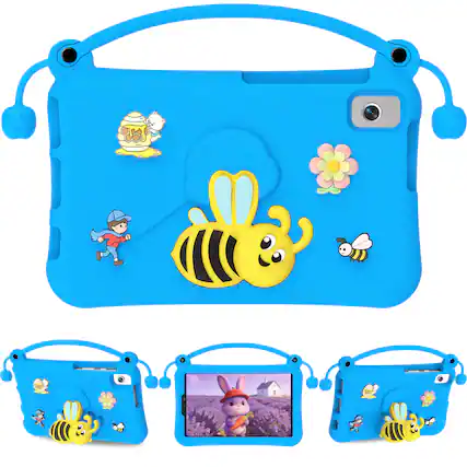 Front. Dteck - for Samsung Galaxy Tab A9 2023 & Tab A11 2025 (X133/X135) 8.7" Kids EVA Tablet Case,Shockproof Kickstand Cover + Handle - Blue.