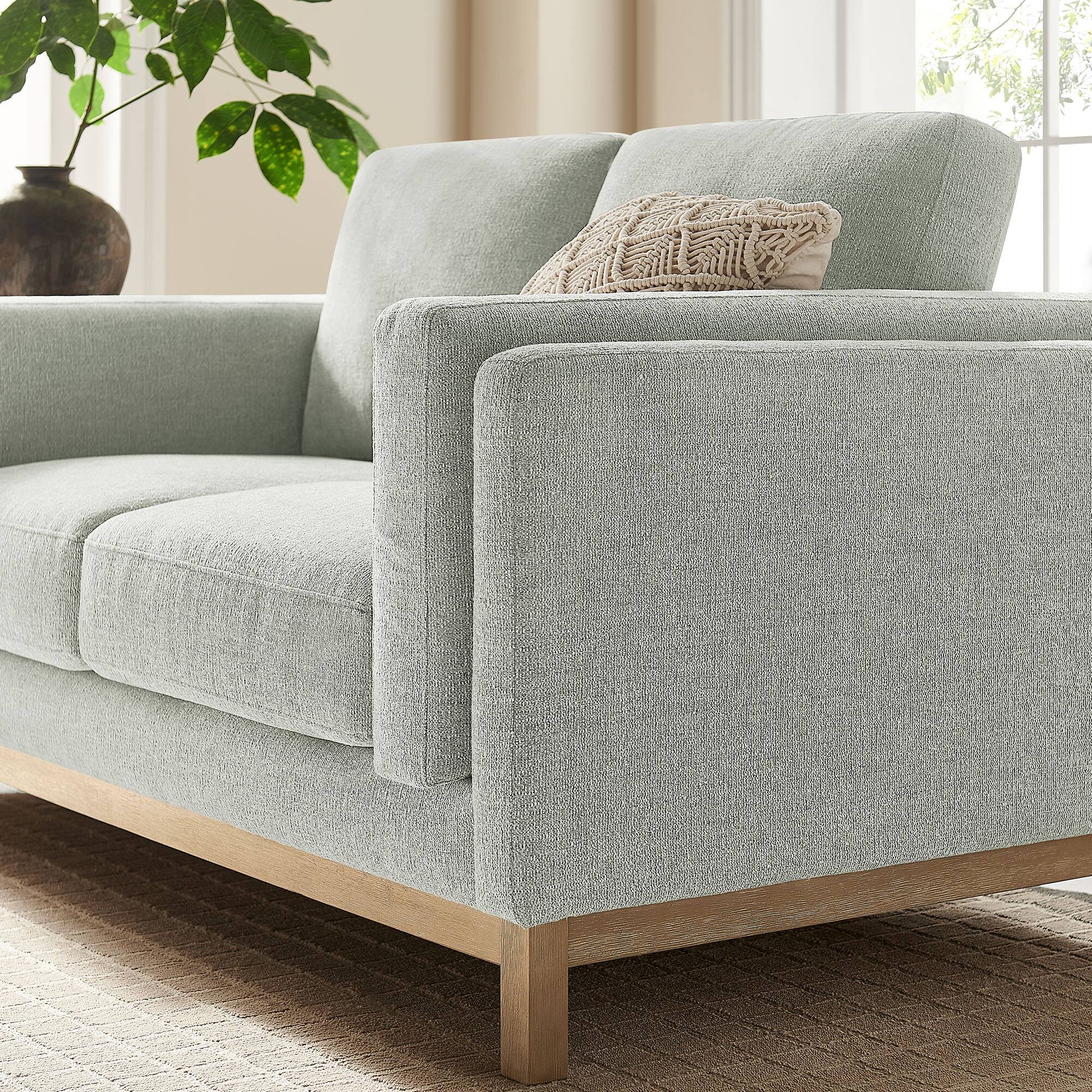 Alt View 9. Modway - Roscoe 63 inch Fabric Loveseat by Modway - Mist.