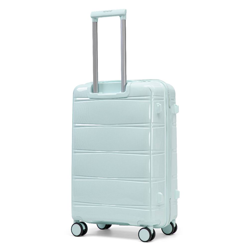 Left. Ropilly - Ropilly 3 Piece Luggage Set Mint Green Hard Case Luggage Polypropylene Travel Trunk Set with Spinner Wheels - Mint Green.