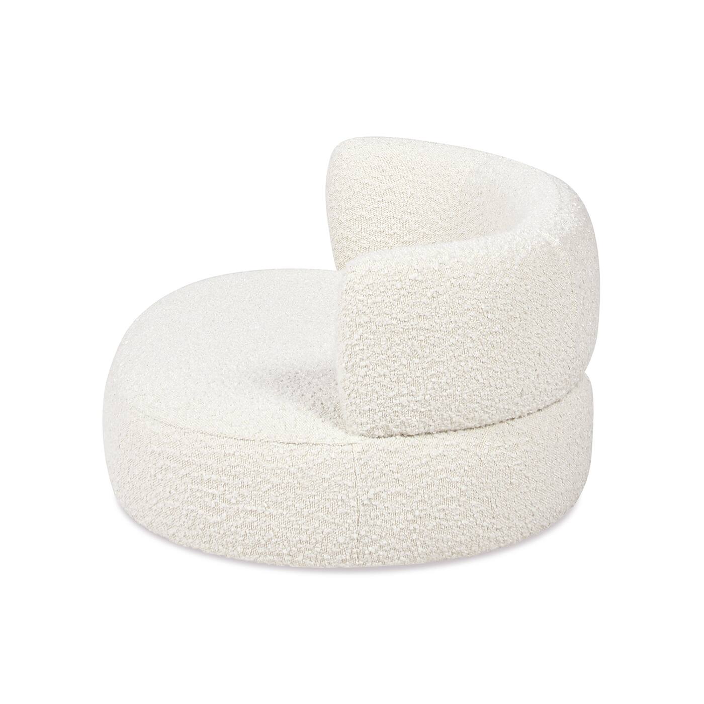 Alt View 1. Siljoy - Ivory White Boucle Dog Sofa, Curved Medium‑Size Bed, 150 lb Capacity, Eco‑Friendly Plywood Frame - White.