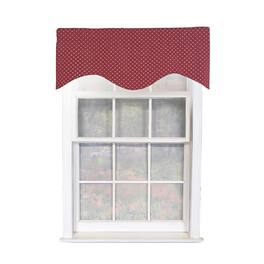RLF Home - Passat Cornice 100% Cotton Rod Pocket Window Valance 50" x 17" - Red