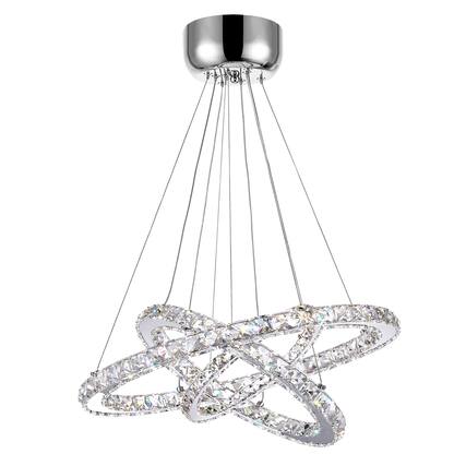 Front. CWI Lighting - Ring LED Chandelier With Chrome Finish - Stainless Steel.
