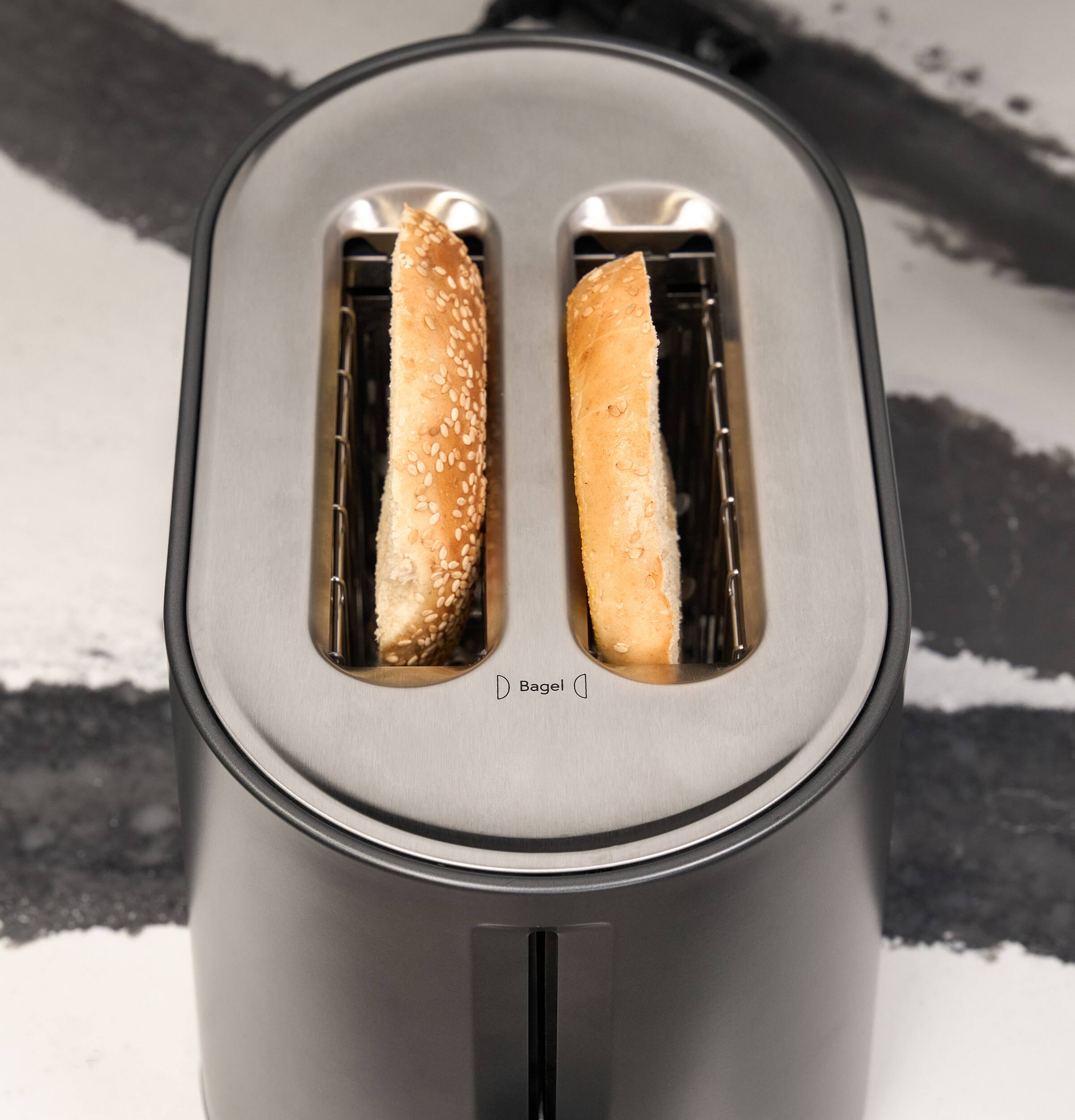 Alt View 15. Café - Express Finish 2-Slice Toaster with Extra Wide Slots and 4 Preset Toasting Functions - Matte Black.