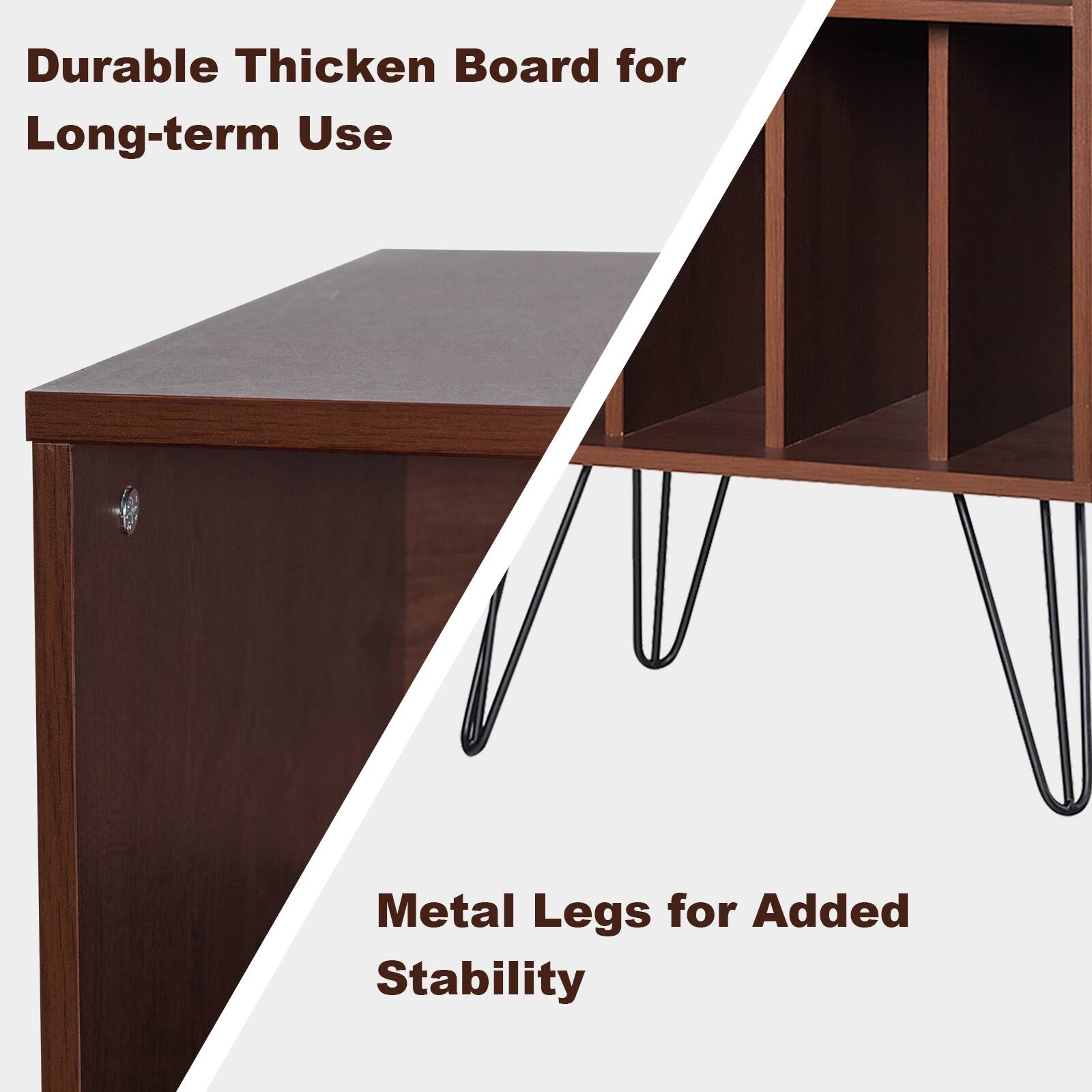 Durable Thicken Board for Long-term Use, Metal Legs for Added Stability