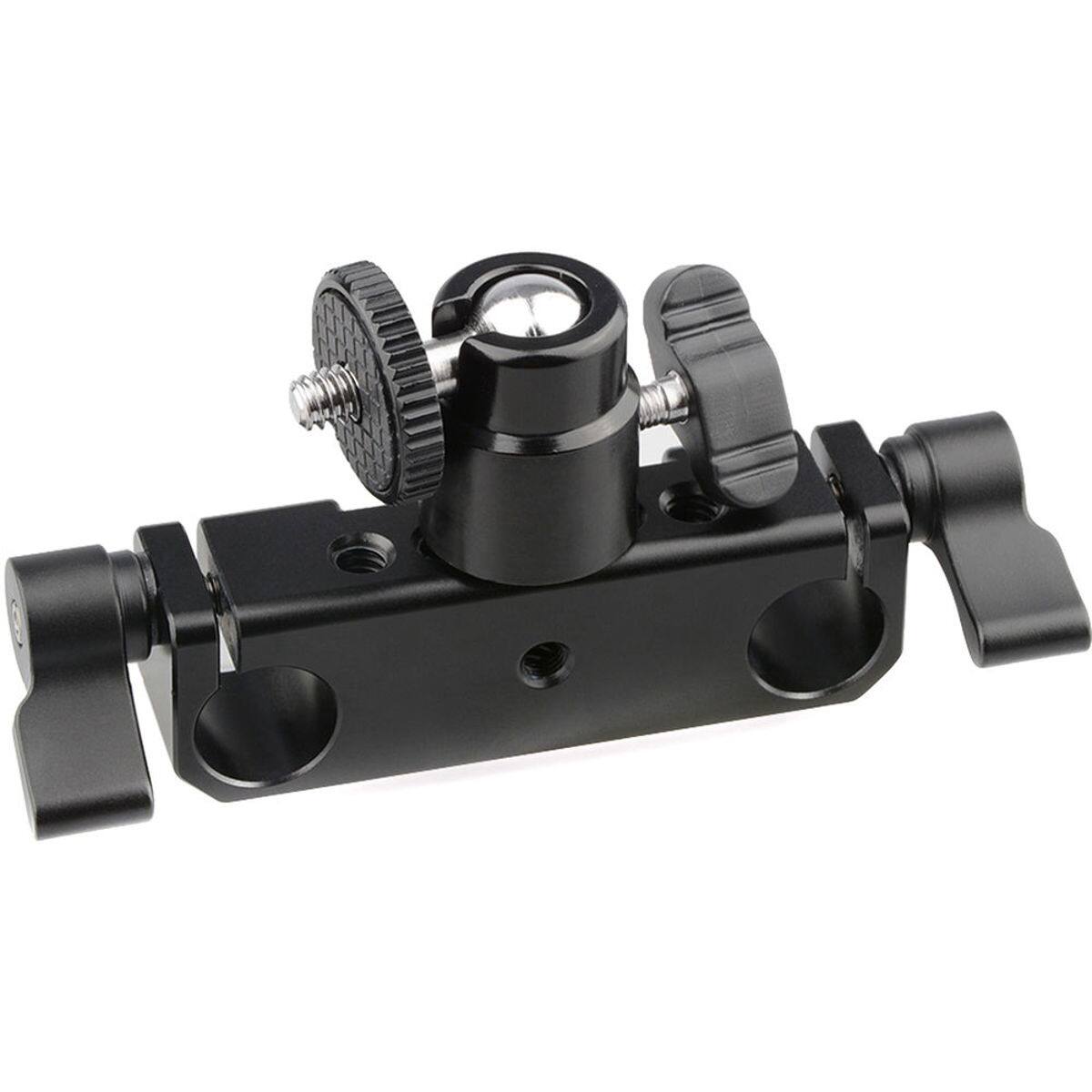 Alt View 2. CAMVATE - CAMVATE 15mm Rod Clamp Railblock with 1/4 Hot Shoe Mount Mini Ball Head.